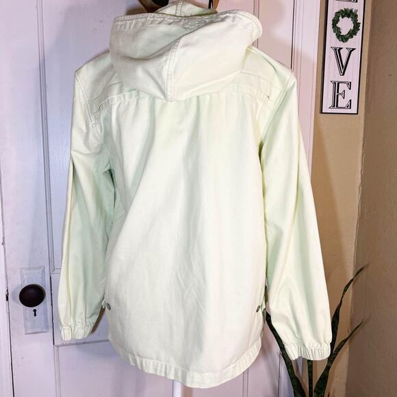 Soft Green Christopher and Banks Hooded Zip Up Jacket Coat Size Medium - Picture 5 of 10